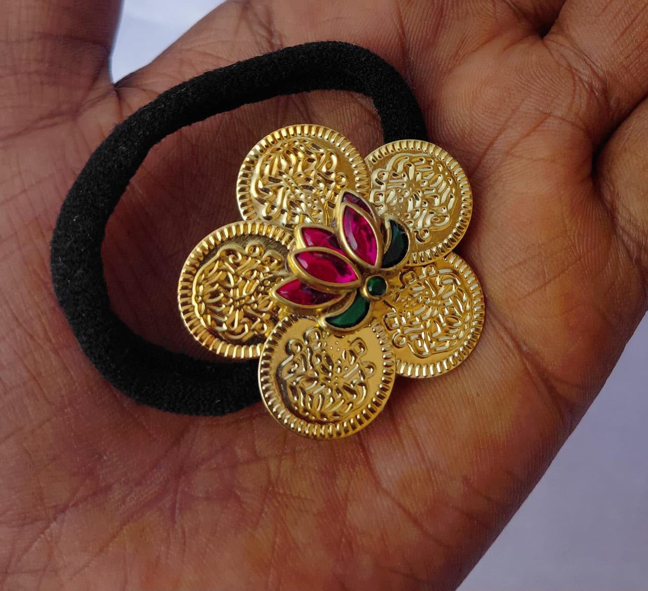 Lakshmi Coin Hair Rubber Band