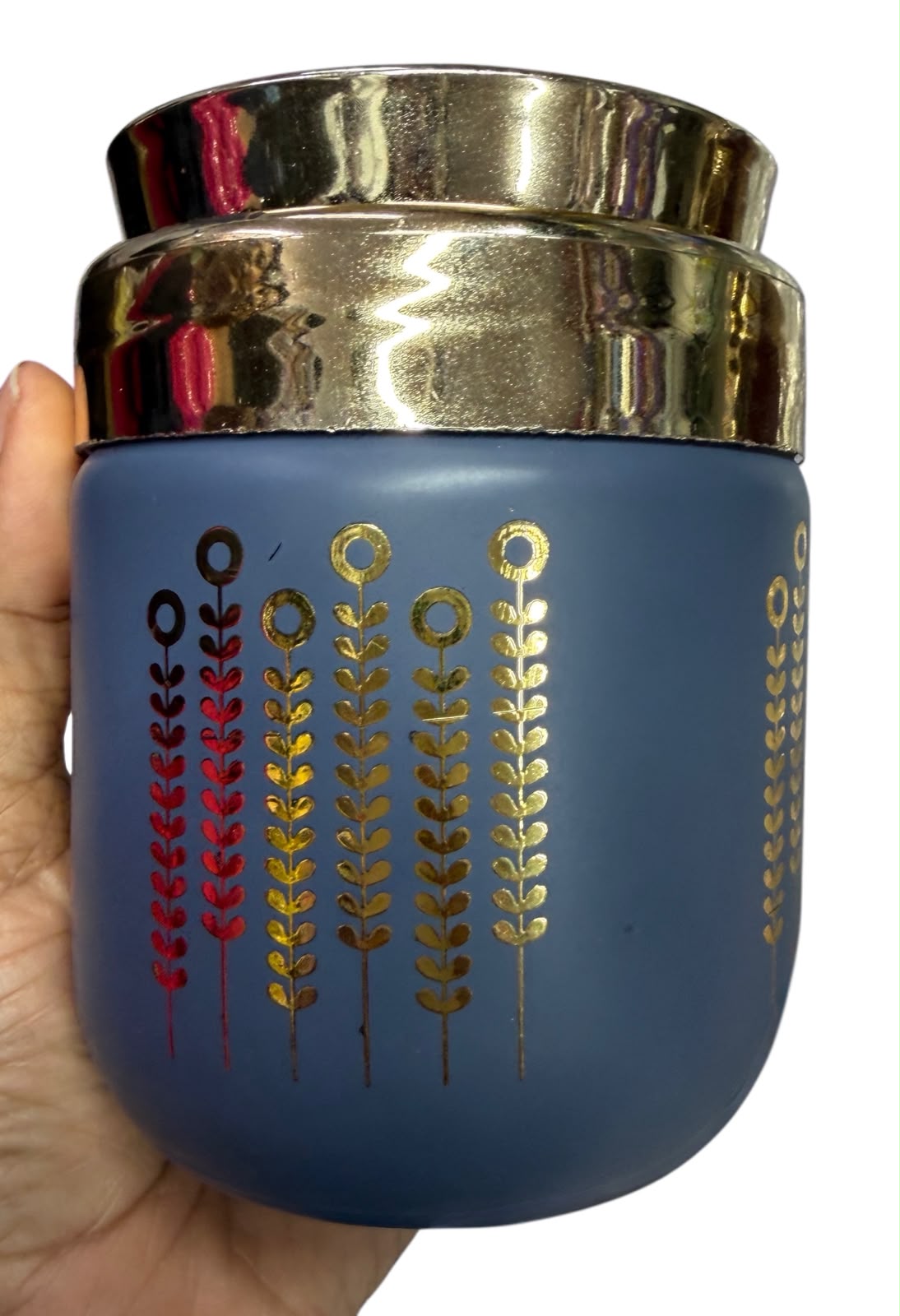 Navy Gold Motif Ceramic Jar