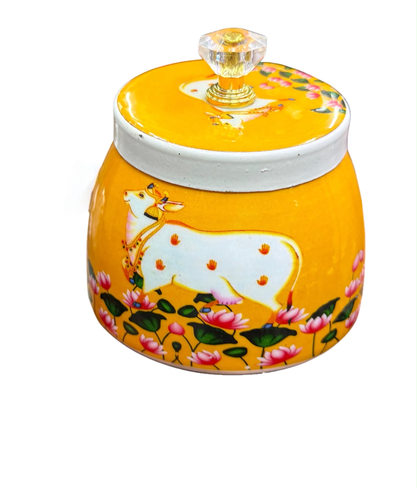 Pichwai Cow Jar — Marigold