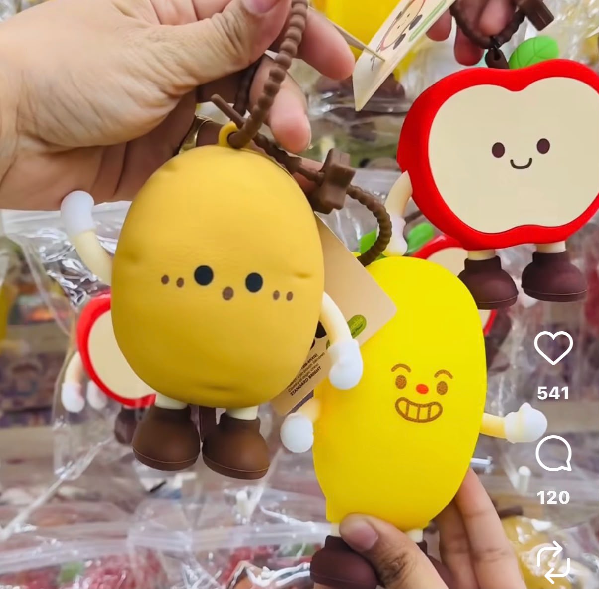 Squishy Fruit Keychain